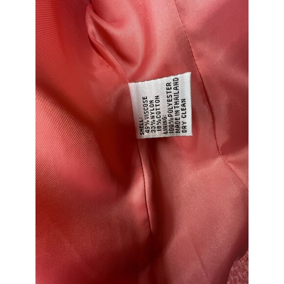 Talbots Blazer Jacket Women 12 Tweed Orange Lined Career Classic Preppy 2 Button - Picture 8 of 9
